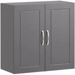 SoBuy H&auml;ngeschrank Badezimmerschrank mit Verstellbarem Regal 60x60x30cm Grau