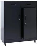 MCW Aktenschrank O89 Rollen T&uuml;ren Schubladen Abschlie&szlig;bar Metall 116x90x40cm