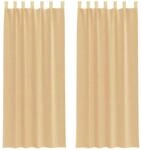 vidaXL Voile Vorh&auml;nge mit Stangentaschen 2 Stk Sandfarbe 4102220