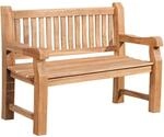 DELUKE Gartenbank Teakbank DEGAD Holz Teak 120x61x93cm Holzbank 120cm Bank Mit...