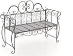 DELUKE Gartenbank LENAR Metall Bronze 128x46x94cm Metallbank Garten 2 Seitzer...