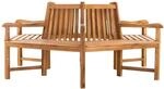 DELUKE Baumbank NEBEL Holz Teak 200x200x90cm Kreisrunde Sitzbank Mit Lehne...
