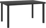 vidaXL Gartentisch Schwarz 140x90x74 cm Aluminium und WPC 312207
