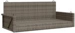furnicato H&auml;ngebank Grau 119x56x48 cm Poly Rattan