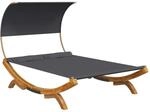 vidaXL Sonnenliege mit Dach 165x203x126 cm Bugholz Massiv Anthrazit 313954