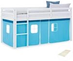 Homestyle4u Hochbett 90x200 Blau Kinderbett mit Rausfallschutz 2990