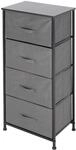 ML-Design Kommode aus Stoff mit 4 Schubladen 45x30x94cm Grau Metall MDF-Platte