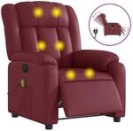 vidaXL Massagesessel Elektrisch Wei&szlig;rot Kunstleder Modell 8