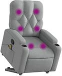vidaXL Massagesessel mit Aufstehhilfe Hellgrau Samt Modell 3