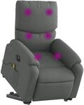 vidaXL Elektrischer Massagesessel mit Aufstehhilfe Dunkelgrau Stoff Modell 10