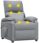 vidaXL Massagesessel Hellgrau Stoff Modell 30