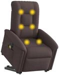 vidaXL Elektrischer Massagesessel mit Aufstehhilfe Dunkelbraun Stoff 3303289