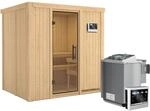 Karibu Sauna Bjarne, Bio-Ofen, externe Steuerung Easy, Glast&uuml;r