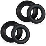 Relaxdays 2er Schubkarrenrad Set Gummi Schwarz mit Schlauch 38,5 cm x 7,5 cm