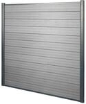 MCW WPC-Sichtschutz Savoie Windschutz Zaun Alu Premium - Basiselement 1,90m Grau