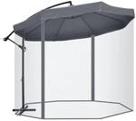 Outsunny Gartenschirm Stahl Polyester Dunkelgrau 295L x 295B x 242H cm