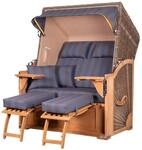 bene,iving Strandkorb Komplettset Schaalsee Teak PE grau Modell 582