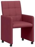 vidaXL Esszimmerst&uuml;hle mit Rollen 2 Stk Weinrot 58 x 65 x 94 cm Stoff 42017832