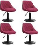 vidaXL Esszimmerst&uuml;hle 4 Stk Drehbar Weinrot Samt 3088797