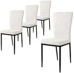 ML-Design Esszimmerst&uuml;hle 4Er Set K&uuml;chenst&uuml;hle mit Samt-Bezug Wei&szlig;