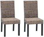 vidaXL Esszimmerstuhl 2 Stk Schwarz Gewaschen 45 x 54 x 93 cm 42012421