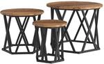 vidaXL Nesting Beistelltisch 3 Stk Altholz 53 x 53 x 40 cm 868259