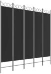 vidaXL 5 Tlg Paravent Schwarz 200x200 cm Stoff 350157