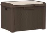 Furnicato Gartentruhe Mit Sitzkissen Braun 125 L Pp