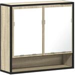 vidaXL Badezimmer-Spiegelschrank Sonoma-Eiche 65 x 20 x 60 cm Holzwerkstoff...