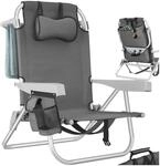Tectake Aluminium Strandstuhl Coral Klappbar Mit Rucksackfunktion Wetterfest und Uv