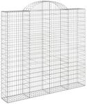 vidaXL Gabionen mit Hochbogen 4 Stk 200x30x180/200cm Verzinktes Eisen 3146196