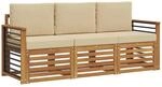 vidaXL Sofagarnituren 3 Tlg Natur und Beige Massivholz Akazie 3374303