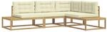 vidaXL Outdoor-Sofagarnitur Wei&szlig; 277,5 x 198,5 x 73 cm Polyester 3386999