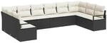 vidaXL Garten-Sofa-Set 10-Tlg Schwarz Poly Rattan 3346557
