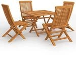 vidaXL 5-tlg Garten-Essgruppe Massivholz Teak Modell 14