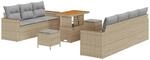 vidaXL Garten-Sofa-Set mit Kissen 10-Tlg Beige und Hellgrau 3363532