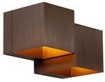 QAZQA Moderne Wandleuchte Dunkelbronze 2-flammig Transfer Double