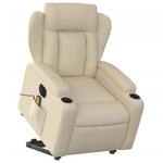 vidaXL Elektrischer Massagesessel mit Aufstehhilfe Creme Stoff Modell 5