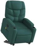 vidaXL Massagesessel mit Aufstehhilfe Dunkelgr&uuml;n Stoff 3204614