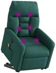 vidaXL Massagesessel mit Aufstehhilfe Dunkelgr&uuml;n Stoff 3303048