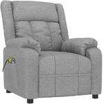 vidaXL Massagesessel Elektrisch Hellgrau Stoff 3143579