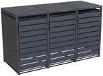 weka Metall-M&uuml;lltonnenbox Gary 3er, Metall, Anthrazit