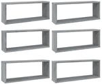 vidaXL W&uuml;rfelregale 6 Stk Grau Sonoma 60x15x23 cm Holzwerkstoff 815929