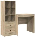 vidaXL Schreibtisch mit Schubladen 2-Tlg Sonoma-Eiche 3337355