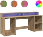 vidaXL LED-Schreibtisch Artisan-Eiche 200x55x91 Holzwerkstoff 3309446