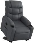vidaXL Relaxsessel mit Aufstehhilfe Grau Kunstleder 3206602
