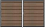 GroJa Tor 2-flg. Solid Rhombus Teak Co-E Rahmen 306 cm x 180 cm DIN Rechts