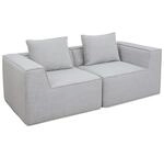 MCW 2er-Sofa/Zubeh&ouml;r F&uuml;r Sofa O54 Modular Stoff/Textil 63x194x97cm Hellgrau