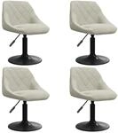 vidaXL Esszimmerst&uuml;hle 4 Stk Drehbar Creme Samt 3088790