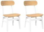 vidaXL Esszimmerst&uuml;hle 2 Stk Wei&szlig; Massivholz Gummibaum 4102440